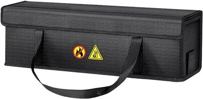 Imagen del producto de Bolsa impermeable y resistente al fuego para el transporte de baterías: bolsa de seguridad a prueba de explosiones, de 13x12x41 cm, ideal para almacenamiento y protección