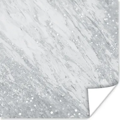 Produktbild von MuchoWow® Poster Marmor - Glitter - Silber 50x50 cm - Wohnzimmerdekoration