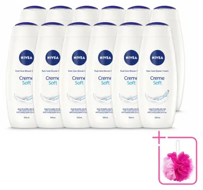 Zdjęcie produktu dla 12 sztuk żelu pod prysznic NIVEA Douchecreme Soft z olejem migdałowym - 500 ml - zestaw ekonomiczny