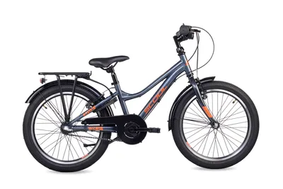 Produktbild von 20 Zoll Kinderfahrrad, 3-Gang, Jungenfahrrad, S’COOL troX, ab 6–9 Jahre, 115–130 cm, Dunkelgrau/Orange