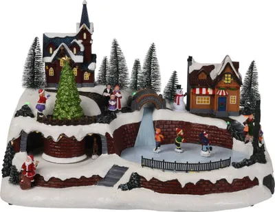 Obrázok produktu pre Vianočná dedinka ICE TRAIN, pohyblivá, s LED osvetlením a hudobnou skrinkou, 41 cm