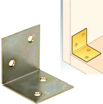 Produktbild von Breitwinkel gleichschenklig 40x40x40mm gelb verzinkt Winkelverbinder Stuhlwinkel