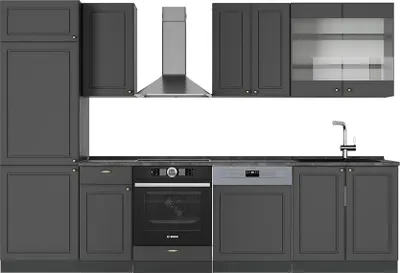 Produktbild von Küchenzeile Vicco Fame-Line Anthrazit-Gold Landhaus 300 cm , AP Anthrazit, Model 57209