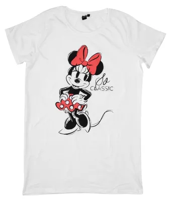 Produktbild von Disney Minnie Mouse Nachthemd für Damen - So classic Schlafshirt Pyjama kurzärmlig Oberteil Weiß S