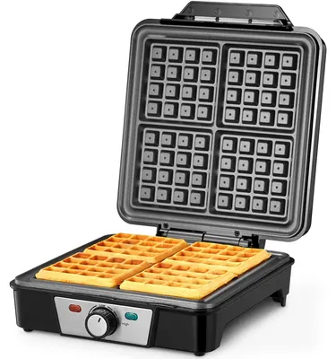 Belgisches Waffeleisen 4 Stück, 1200 W, Antihaft, Bräunungsstufen