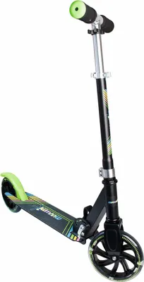Produktbild von muuwmi Aluminium Scooter Neon – Tretroller, 180 mm, ABEC 5, , höhenverstellbar, LED-Leuchtrollen, grün-schwarz