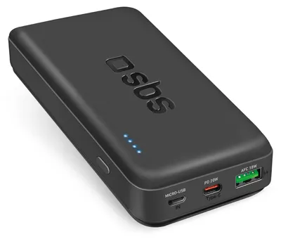 Produktbild von SBS TTBB20000PD20K, 20000 mAh, Lithium Polymer (LiPo), Adaptive Fast Charging, Schwarz