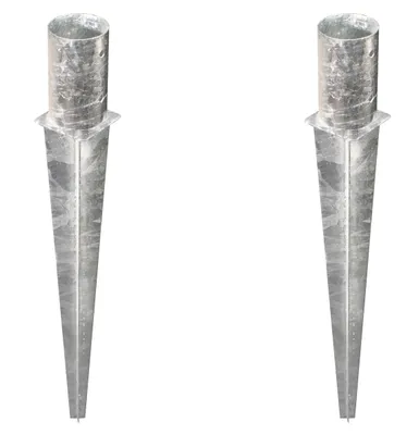 Produktbild von Alberts 2 x Einschlag-Bodenhülse für Rundholzpfosten, Ø141 mm, Länge 750 mm, feuerverzinkt, zum Einbetonieren