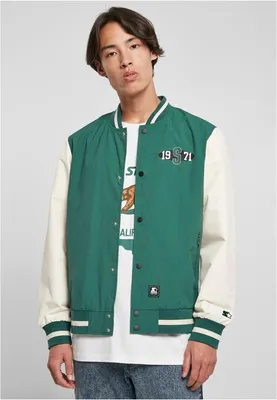 Immagine prodotto di Giacca college in nylon Bunda Starter verde scuro fresco/bianco pallido - S