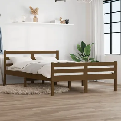 Produktbild von The Living Store Massivholzbett Honigbraun 140x190 cm