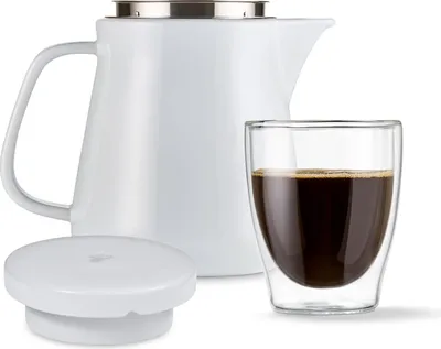 Produktbild von Tchibo Kaffeebereiter, Edelstahl-Permanentfilter, Spülmaschinengeeignet, Keramik, Weiß