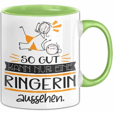 Produktbild von Ringerin Geschenk Tasse So Gut Kann Nur Eine Ringerin Aussehen Geschenkidee Geburtstag Weihnachten Lustig (Grün)
