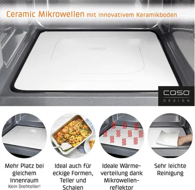 Obrázok produktu pre Caso Design MCG 30 Ceramic Chef 3 v 1 mikrovlnná rúra 900 W s funkciou horúceho vzduchu a grilu 30 l