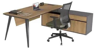 Produktbild von Eckschreibtisch Office Tisch Braun groß Chef Tische Schreibtisch Möbel