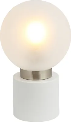 Produktbild von Tischlampe - Weiß matt - Metall - Glas - H 24 cm