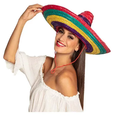 Obrázok produktu pre Boland 95460, Klobúk na maškarný ples, Akékoľvek pohlavie, Mexican, palmový list, Polyester, Viacfarebný, 490 mm