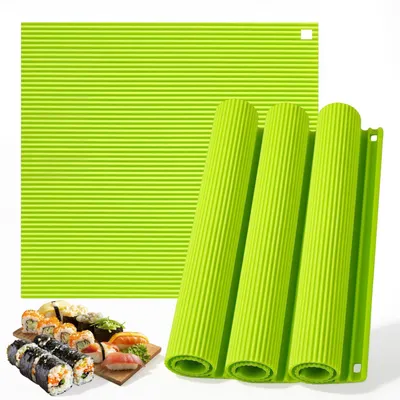 4er Set Silikon-Sushimatten, 22×20 cm, antihaftbeschichtet