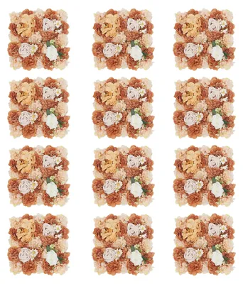 Produktbild von Künstliche Blumenwandpaneele - Blumenwand - 12 Stück - Seidenblumen - Für Hochzeiten - Für den Außenbereich - Stil 3