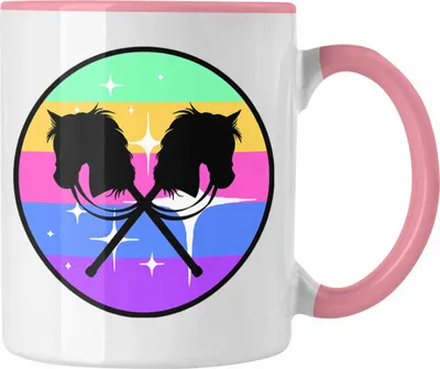 Produktbild von Trendation - Hobbyhorse Mädchen Tasse Geschenk Hobby Horse Pferde Grafik (Rosa)