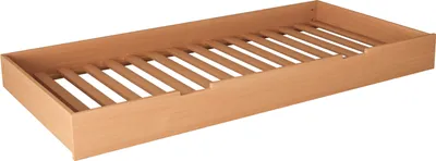 Produktbild von Bubema Bettschublade Unterbett mit Rollen und integriertem Lattenrost, natur oder weiß, Farbe: Natur lackiert
