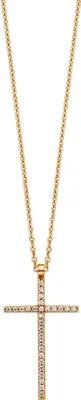 Produktbild von Julie Julsen JJNE01024.2 Damen Collier Kreuz Silber 925 Rose weiß 45cm