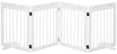 Zdjęcie produktu dla PawHut – 4-częściowa barierka dla psów, 204 x 61 cm, składana barierka zabezpieczająca drzwi do przedpokoju