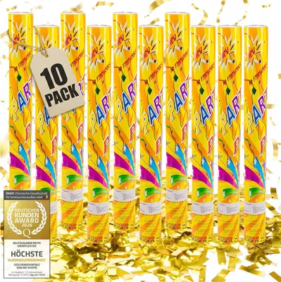 Image de Canon à confettis - Or - 10 pièces