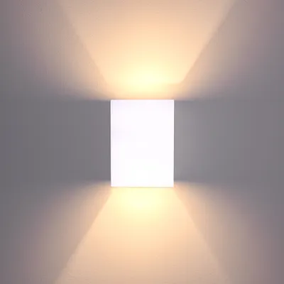 Produktbild von SSC-LUXon LED Wandlampe Gips dimmbar, eckig (überstreichbar) Up & Down - Innenleuchte LED 3W G9 warmweiß 2700K dimmbar
