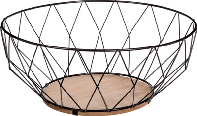 Produktbild von Secret de Gourmet Obstschale - schwarz - D28 cm - Metall/Holz