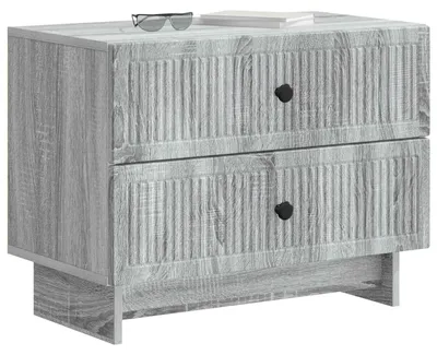 Image de vidaXL Table de chevet Sonoma grise 62 x 34,5 x 47,5 cm en aggloméré