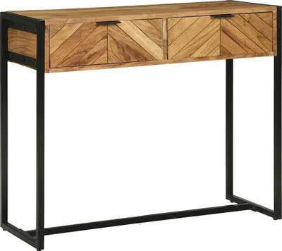 Image de Table console marron 90 x 35 x 75 cm en bois de manguier massif