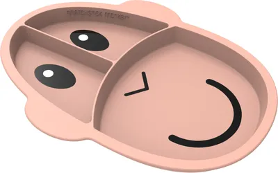 Produktbild von Matchstick Monkey Essenszeit Esslernteller mit Unterteilung Affe - Menüteller : pink Farbe: pink