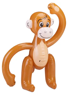 Produktbild von 10 x aufblasbarer Affe, Äffchen Schwimmtier, Dschungel Party Deko, Safari, Karneval, Kinder Wasserspielzeug, braun