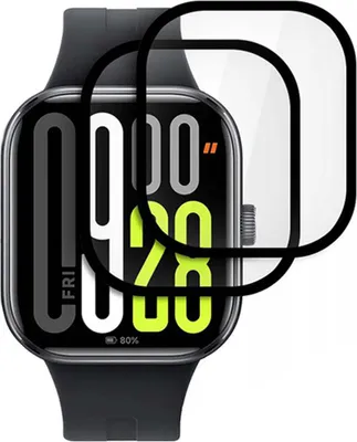 Produktbild von 2x Hybridglas für Xiaomi Redmi Watch 5, Tech-Protect Hybrid Fit Plus, Transparent mit Schwarzem Rand