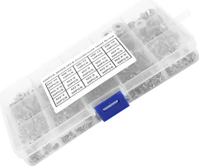 Produktbild von 320-teiliges Sortiment an Innensechskantschrauben und Flachkopfschrauben aus Edelstahl SS304, M2-M6