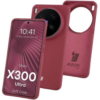 Produktbild von Silikon Handyhülle für Vivo X300 Ultra, Bizon Soft Case, Pflaumenfarbe