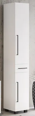 Produktbild von Hochschrank Badschrank Seitenschrank Beistellschrank Schrank Badmöbel "Luzern I" Weiß/Weiß-Matt