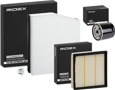 Produktbild von RIDEX Filterset Inspektionspaket Filtersatz passend für MERCEDES-BENZ B-Klasse (W246, W242) A-Klasse (W176) GLA (X156)