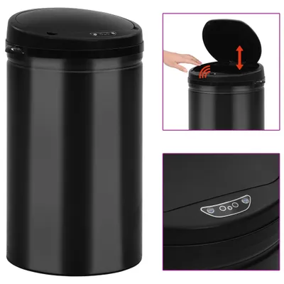 Image de Vidaxl -Müll mit automatischem Sensor 40 l Kohlenstoffstahl schwarz