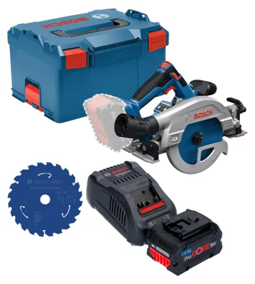 Immagine prodotto di Sega circolare a batteria Bosch GKS 18V-57-2 GX Professional 18 V 165 mm Brushless + 1 batteria ProCORE da 8,0 Ah + caricabatterie + L-Boxx