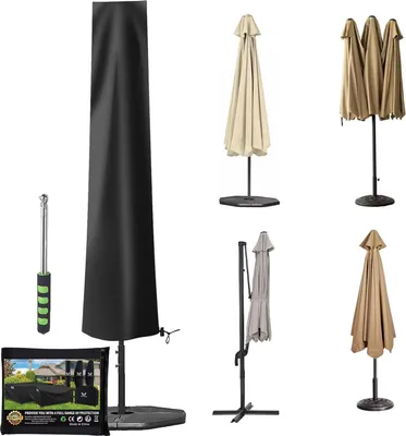 Produktbild von Famanu Parasolhaube mit Stange - 600D Oxford, wetterbeständig, wasserdicht, UV-Schutz, robust