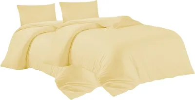 Produktbild von Bettwäsche 2er 135x200 + 2er 40x80 cm Gelb Bettbezug Baumwolle, 4-teilig