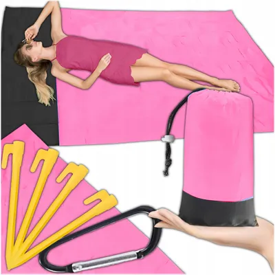 Immagine prodotto di KRUMAD Grande coperta da picnic impermeabile 210x200 cm, coperta da esterno leggera e resistente alla sabbia per la spiaggia, coperta da viaggio con picchetti e borsa, arancione