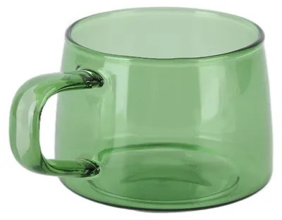 Kaffeebecher aus Borosilikatglas, 250 ml, transparent, Grün