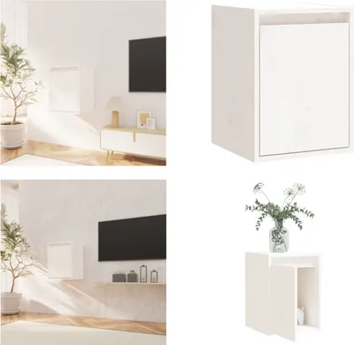 Zdjęcie produktu dla vidaXL Szafka ścienna biała 30x30x40 cm z litego drewna sosnowego - Szafka ścienna - Szafki ścienne - Szafka ścienna z drewna - Szafka ścienna