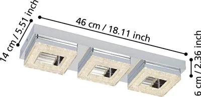 Obrázek produktu pro EGLO Fradelo, LED, Žárovky bez možnosti výměny, 3000 K, 400 lm, IP20, Chrom, Průhledná