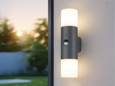 Produktbild von Moderne LED Außenwandleuchte Up and Down mit Bewegungsmelder Anthrazit Höhe 33cm