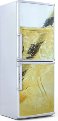 Produktbild von Kühlschrankdekoration  60x180 cm  Aufkleber auf dem Kühlschrank - Limonade und Eiswürfel