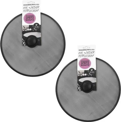 Produktbild von 2er Set Spritzschutz für Pfannen Fettspritzschutz Ø 29cm Ölspritzschutz Pfannenspritzschutz Herdspritzschutz Schwarz Spritzschutzdeckel Hitzebeständig