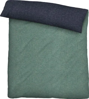 Produktbild von biberna Melange-Flanell Bettwäsche 0840500 MELANGE UNI color: schilfgrün, size: 1x 135x200 cm + 1x 80x80 cm